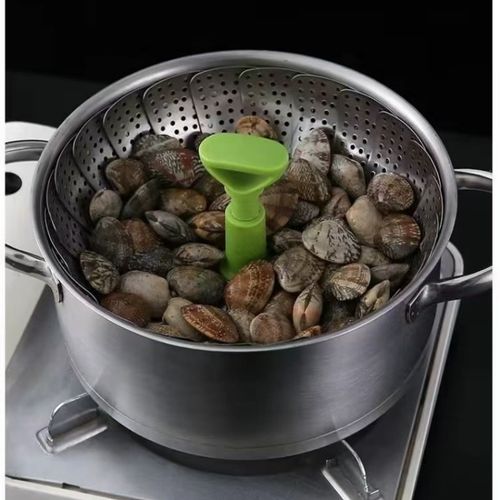 Collapsible steamer basket vegetable steamer, made of reliable stainless steel, is simple to clean and lasts for years