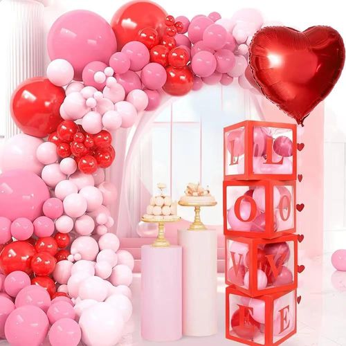 129 Valentine's Day Balloon Garland Arch Set for Valentine's Day Weddings, Engagement Anniversary Parties and Other Decorations