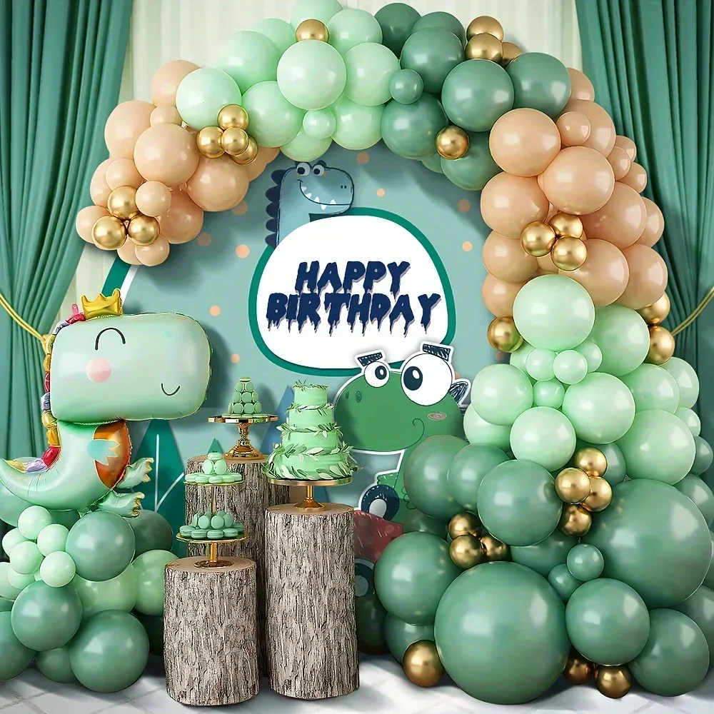 131pcs Dinosaur Balloon Garland Arch Kit, Forest Themed Parties, Birthday Parties, Holidays, Home, Indoor and Outdoor Decor