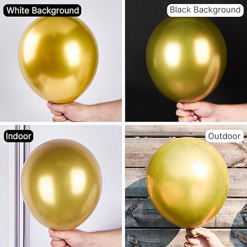 PartyWoo Metallic Gold Balloons 50 pcs 12 Inch Chrome Gold Balloons for Graduation Baby Shower Gender Reveal Christmas Wedding New Year Anniversaries Birthday Party Decorations Gold-G101