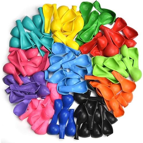 100PCS Party Balloons, 12 Inches Premium Assorted Colorful Balloons, Bulk Pack of Strong Latex Balloons for Birthday, Party, Christmas, Wedding, Anniversary and Vacation