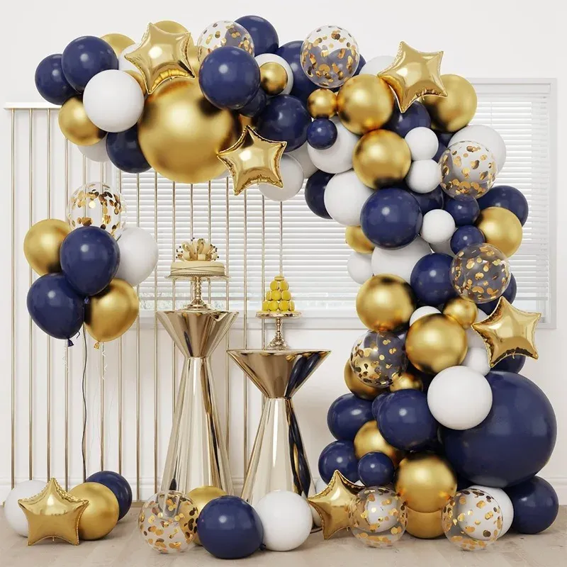 113 PCS Navy Blue Balloon Arch Wreath Kit Suitable for Wedding Parties Birthday Parties Indoor Anniversary Party Decorations