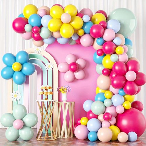 112pcs Flower Balloon Garland Set-suitable for Birthday Parties,anniversary Celebrations,theme Events and Other Scene Decoration