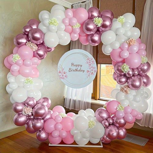 138pcs Pink Balloon Garland Arch Set - Suitable for Weddings, Birthdays, Anniversaries,Valentine's Day and Many Other Occasions