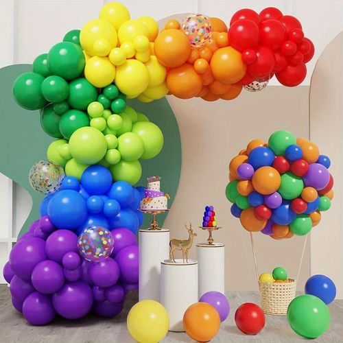 147 Pcs Rainbow Balloon Set, Suitable for Birthday Graduation Mother's Day Outdoor Park Picnics Anniversaries Spring and Summer