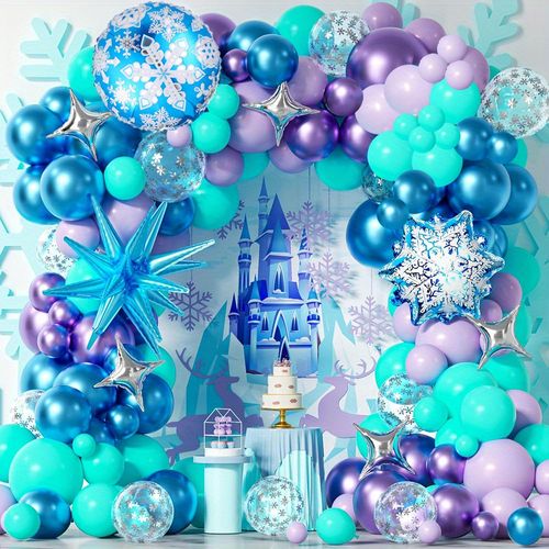 A Winter Wonderland Balloon Wreath Arch Set -136pcs for Christmas, Birthday, Wedding - Indoor and Outdoor Decoration Set,