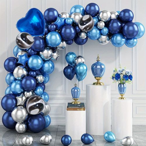 129pcs Winter Blue Balloon Garland Arch Set,suitable for Themed Party Decorations,birthday Parties,anniversary Celebrations, Etc