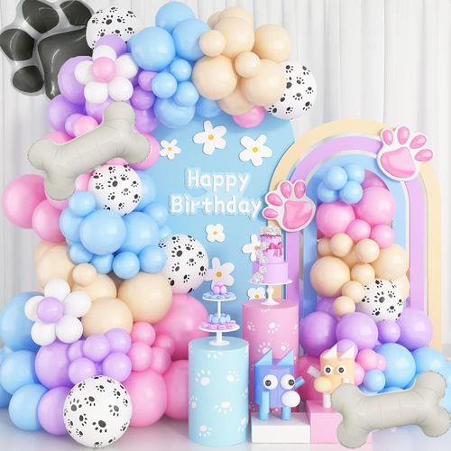 167pcs Puppy Themed Arch Garland Set, Dog Paw Pattern Balloon, Suitable for Gender Reveal, Birthday and Party Decorations