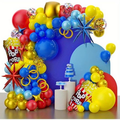 150PCS Circus Theme Balloon Garland Arch Set Carnival Birthday Graduation Festival Celebration Indoor and Outdoor Decoration