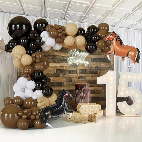 137pcs Western Cowboythemed Balloon Arch Kit for Rodeo,farm Parties,Western Birthday Parties and General Celebration Decorations