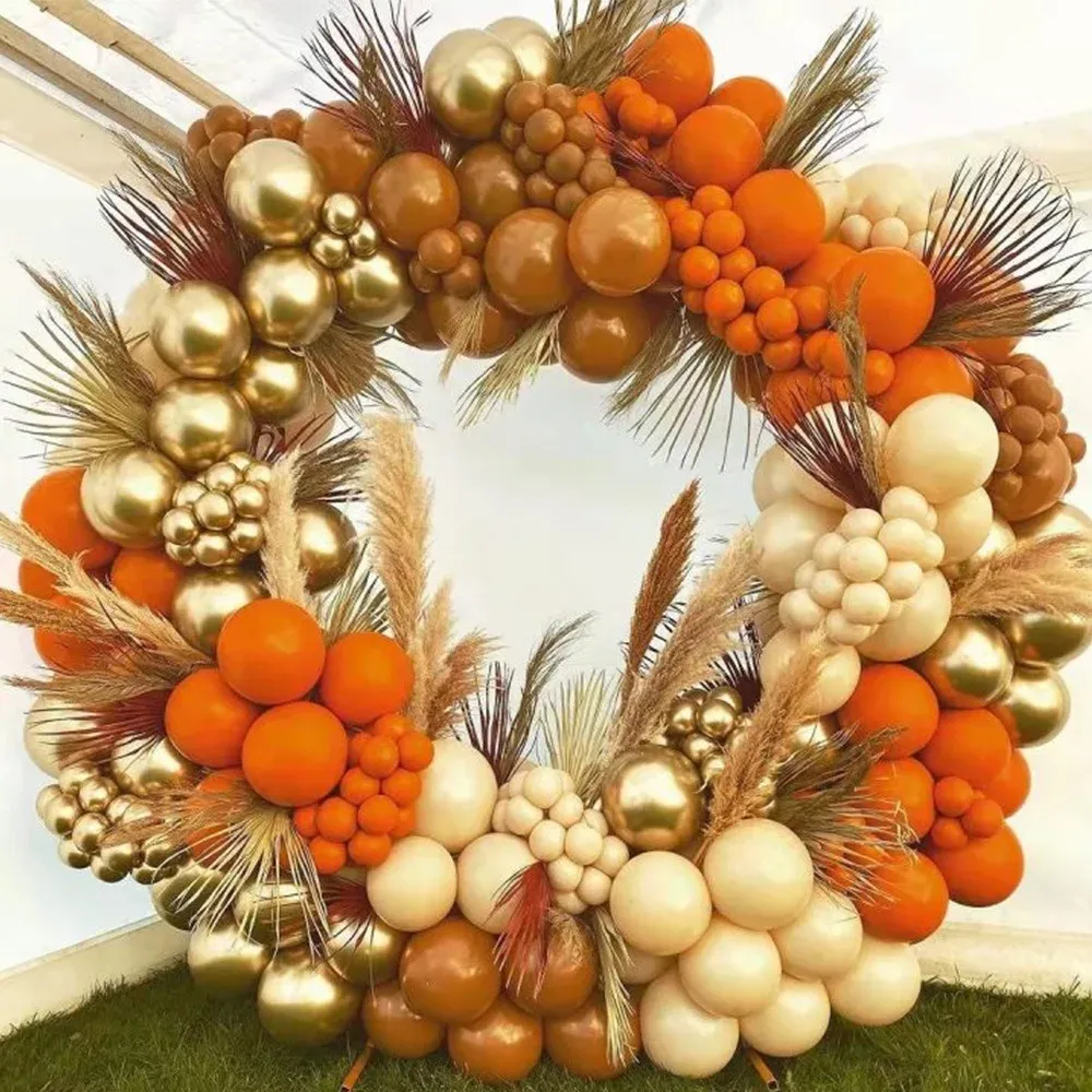 162PCS Orange Vintage Apricot Balloon Arch Kit, Wedding Birthday Party Anniversary Scene Decoration, Room, Interior Decoration