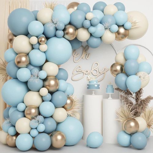 134PCS Blue Balloon Wreath Arch Kit - Birthday, Anniversary, Engagement and Wedding - Indoor/outdoor Party Decoration