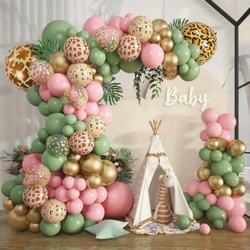 127PCS Green Jungle Wild Theme Balloon Garland Arch Kit Theme Birthday Party, Holiday Party, Theme Party Decoration Supplies