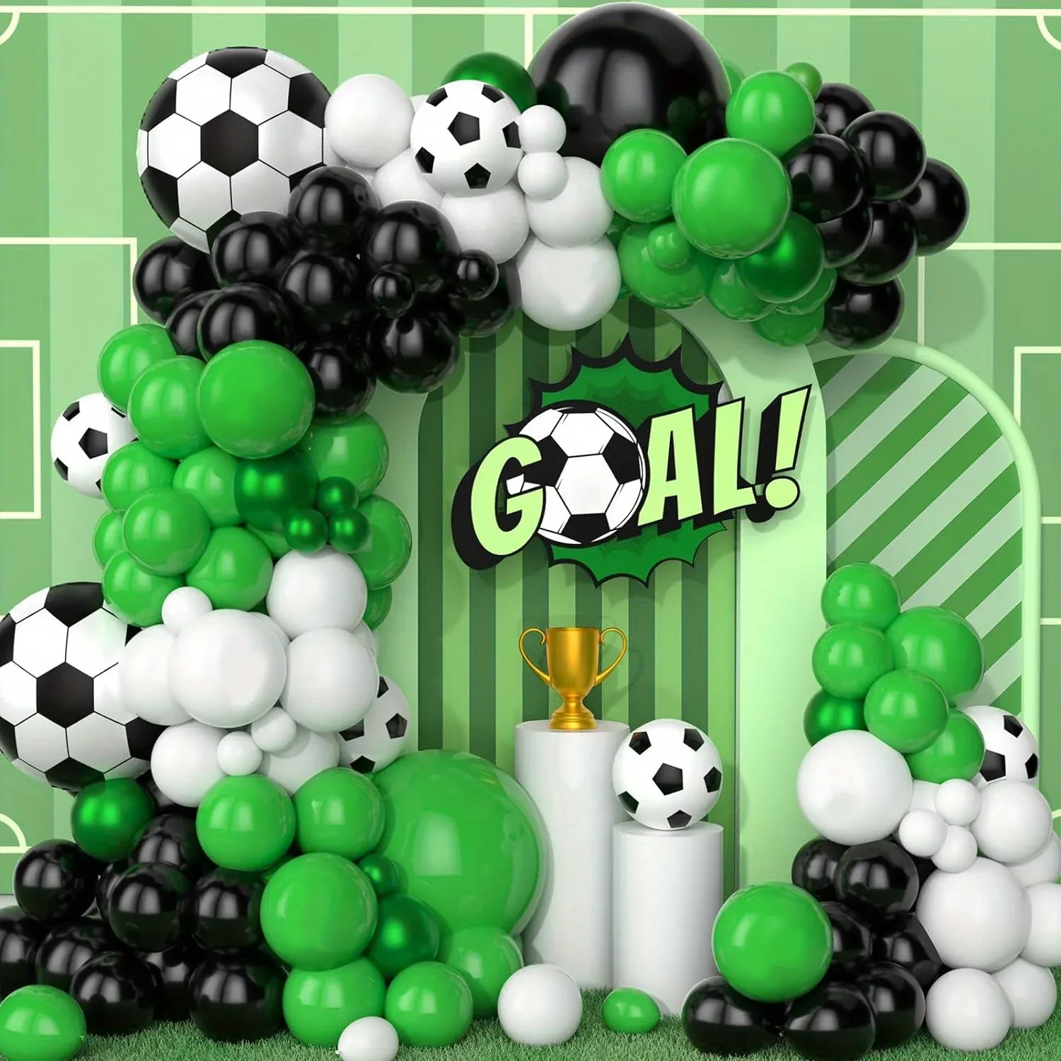 127/120pcs, football balloon garland arch kit, sports theme party decoration, birthday decoration, celebration decoration