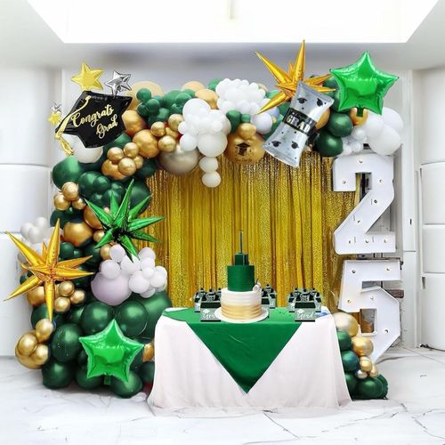 139PCS Graduation Season Balloon Wreath Arch Set Exploding Star Pentagram Doctor Hat Graduation Book Birthday Party Decoration