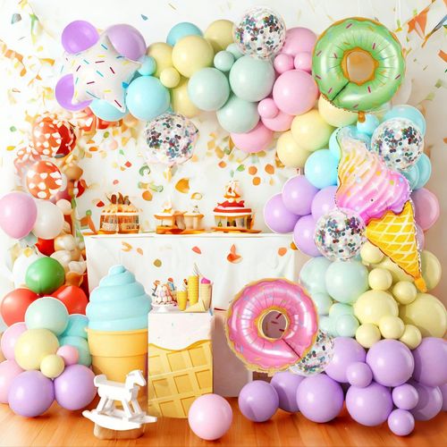 Ice Cream Theme Balloon Arch Set for Birthday Party Decoration Summer Party Friends Gathering Graduation Ceremony