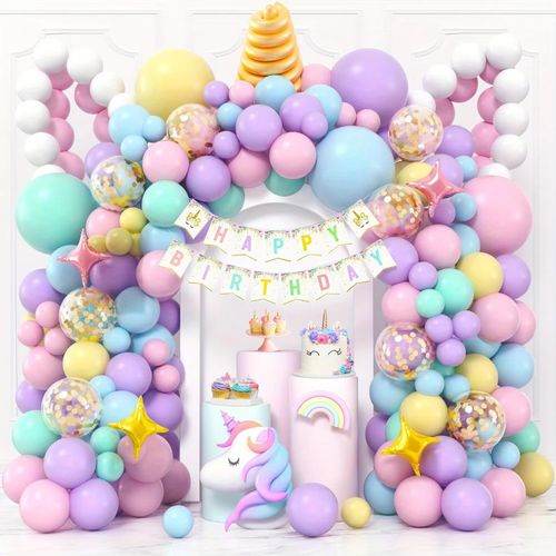 173Pcs Unicorn-themed Party Decorations,suitable for Weddings Engagements Birthday Parties Themed Events and Other Decorations