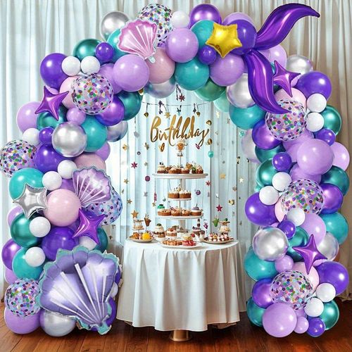 Mermaid Theme Balloon Arch Set for Birthday Party Summer Decoration Graduation and Mother's Day Party Decoration