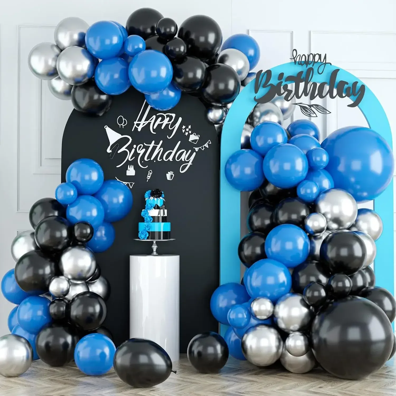 Green Blue Yellow Balloon Arch Rainbow Balloon Garland with Blue Green Latex Balloon Suitable for Birthday Party Decoration