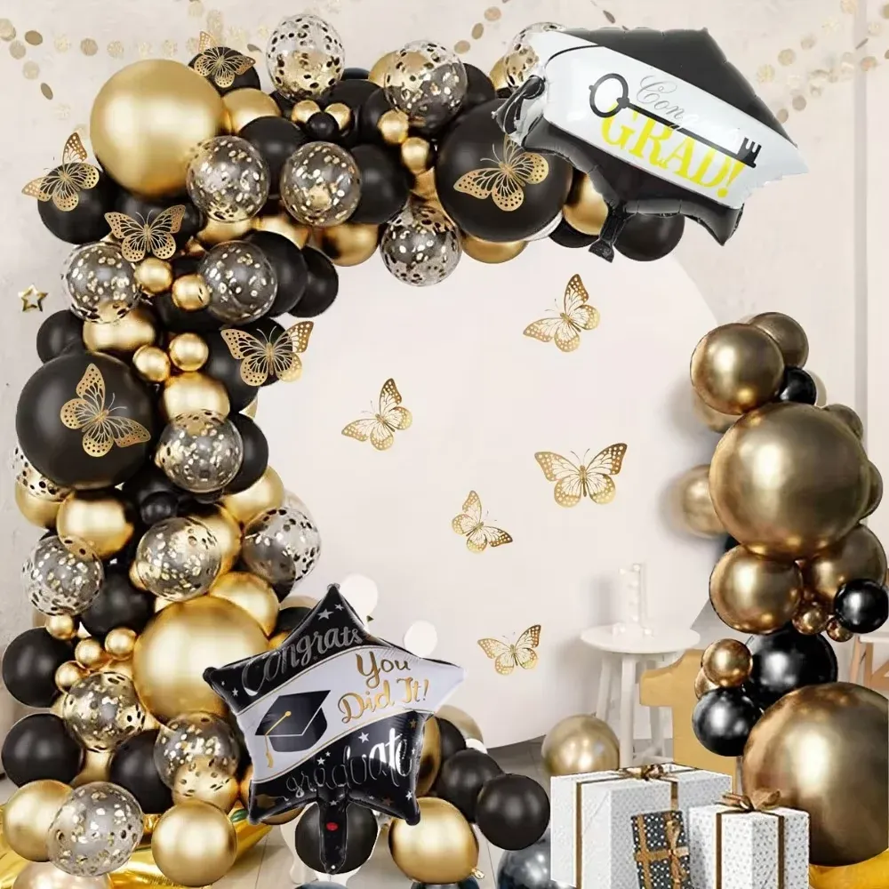 89PCS Graduation and Birthday Balloon Garland Arch Kit for Party Decoration, Anniversary, Indoor Outdoor Decoration