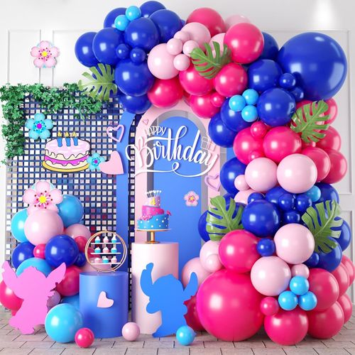Blue Balloon Arch Set for Cartoon Theme Birthday Party Christening Graduation Summer Pool and Tropical Party Decoration
