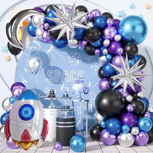88PCS Outer Space Balloon Garland Arch Set Galaxy-themed Birthday Party Anniversary Celebration Outdoor Universal Ramadanballoon