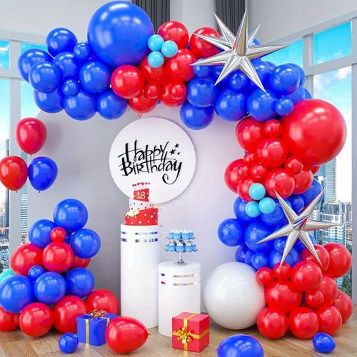 108pcs Independence Day Balloon Set, Suitable for Celebration Decoration, Graduation Party, Anniversary, Veterans Day Decoration