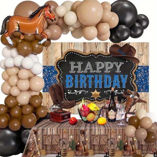 119pcs Racetrack Theme Balloon Arch Set - Suitable for Western Cowboy Birthday, Party Parties,themed Events and Other Decoration