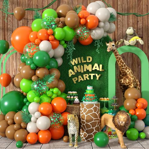 Animal Balloon Arch Set Contains Multi-coloured Balloons Suitable for Children's Birthday Christenings Themed Party Decorations