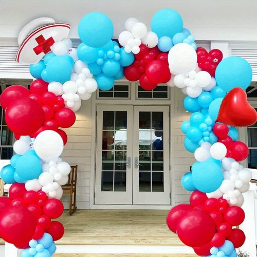 151 Pieces Nurse Balloon Arch Set for Nurse Graduation Party Decoration Suitable for Medical Graduates Nurses Day