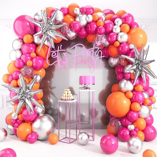 Pink Balloon Garland Arch Set Is Suitable for Christening Birthday Wedding Large Party or Theme Party Decoration Supplies