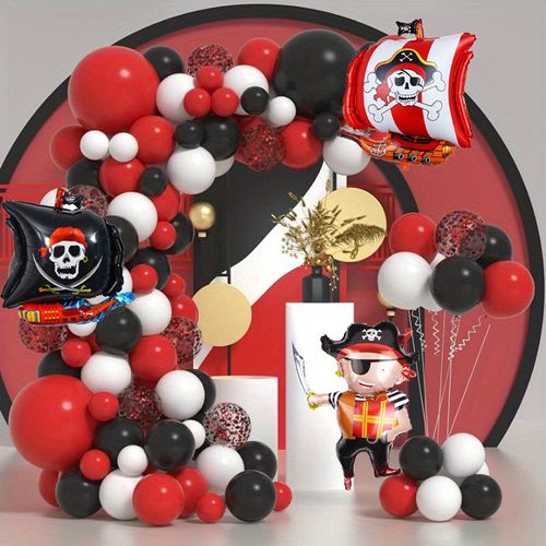 114pcs Pirate-themed Balloon Garland Set - Perfect for Birthday Parties, Anniversary Celebrations and Pirate-themed Events