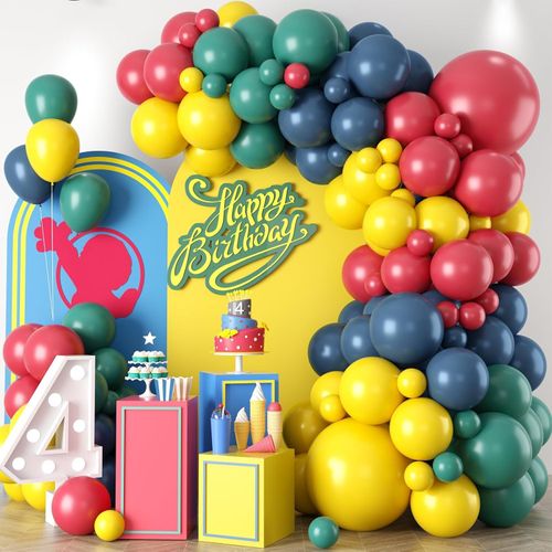 Balloon Arch Set with Blue and Yellow Balloons Are Suitable for Many Occasions Such As Parties Birthdays Weddings Celebrations