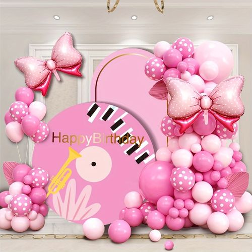 100PCS Pink Bow Balloon Wreath Kit, Valentine's Day, Wedding, Birthday, Anniversary, Graduation, Indoor and Outdoor Decoration