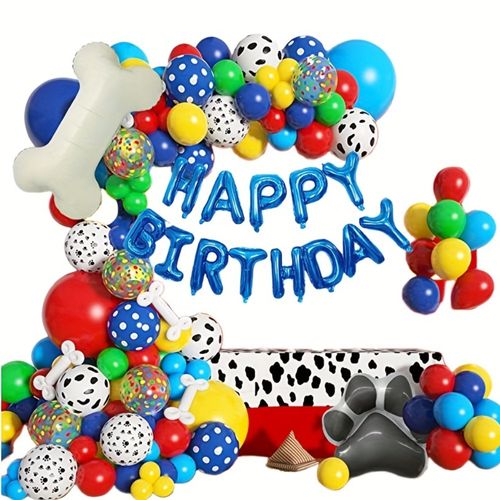 107PCS Balloon Garland Arch Set Dog Theme Party Birthday Celebration Decoration, Home Scene Party Decoration Supplies