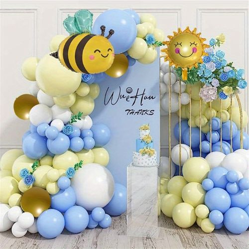 125PCS Bee Balloon Garland Arch Set Wedding Birthday Party Anniversary Graduation Easter Indoor and Outdoor Decoration