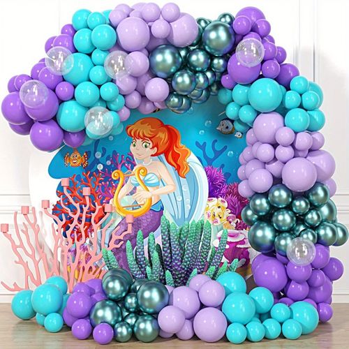 117PCS Mermaid Series Balloon Arch Set - Used for Birthday, Anniversary, Engagement Wedding, Theme Party Decoration