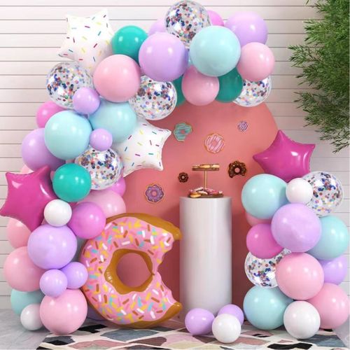 Donut Wreath Pastel Decoration Kit Spray Donut Background Birthday Party Balloon Arch Photos Props Discount Creative Supplies