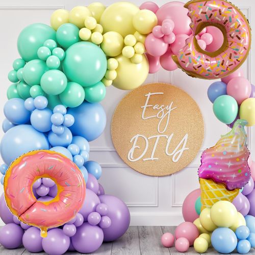 Mixed Size Soft Colour Balloon Garland Set & Balloon Arch Easter Spring Rainbow Party Balloons Unicorn Balloons for Parties