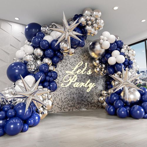 Exploding Star Vintage Inked Orchid Metallic Silver Matte White Balloon Arch Set 134 Pieces Birthday Party All Available