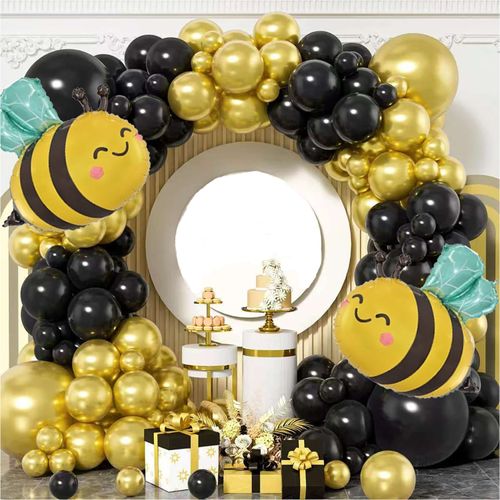 Black and Gold Balloon Set Arch Suitable for Large Party Birthday Party Wedding Bee Festival Metallic Gold Balloon