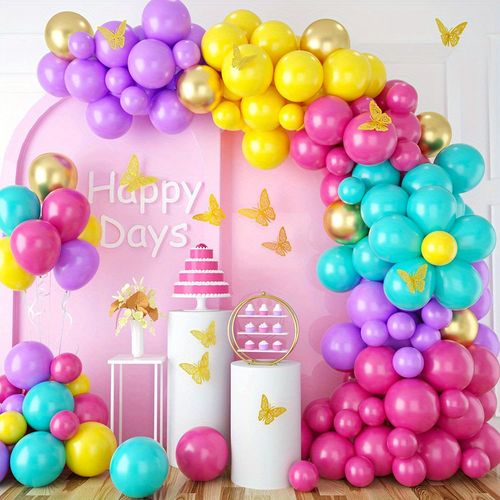 133pcs Birthday Balloon Garland Arch Set,suitable for Weddings, Birthday Parties, Anniversaries, Festivals and Other Decorations