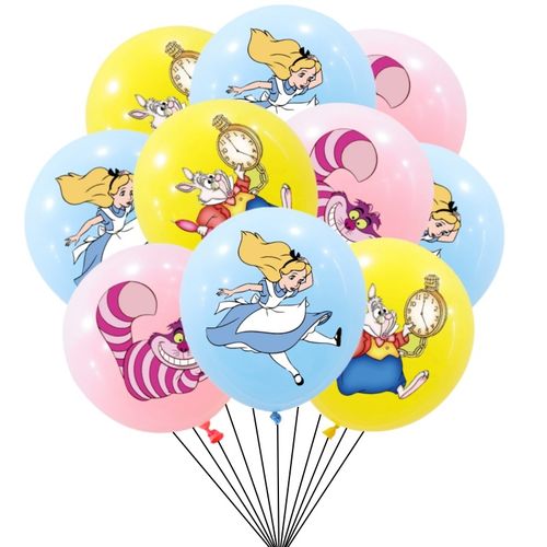 10/30Pcs Disney Alice in Wonderland Latex Balloon Girls Birthday Party Decoration Fairy Princess Magic Party Balloon Supplies