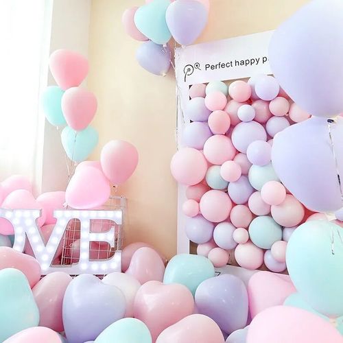 100 pcs 12 inch Macaron Heart Balloon Wedding Party Wedding Decoration Birthday Scene Decoration Latex Heart Balloon