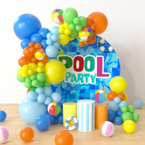 125pcs Hawaii Beach Pool Colored Latex Balloon Summer Pool Theme Party Balloon Birthday Decorations Arch Baby Shower Supplies