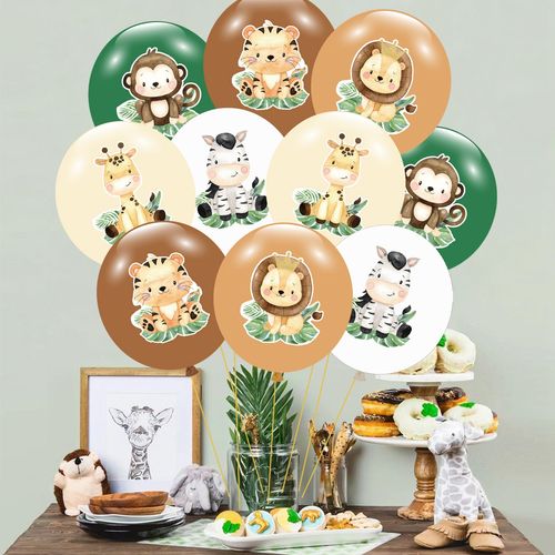 Animal Balloon Zoo Birthday Party Decoration Jungle Safari Animal Latex Balloon for Baby Shower Tropical Birthday Party Decor