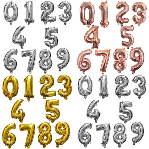 16 32 inch Happy Birthday Number Balloon Figures Gold Letter Balloon Wedding Balloon Birthday Party Decorations Kid Adult Name B
