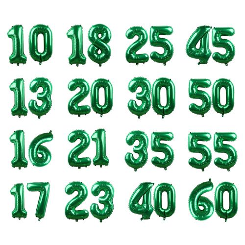 32inch 10th-60th Birthday Party Number Balloon Large Green 10 13 17 18 20 21 25 30 35 40 45 50 55 60 Digital Balloon Party Decor