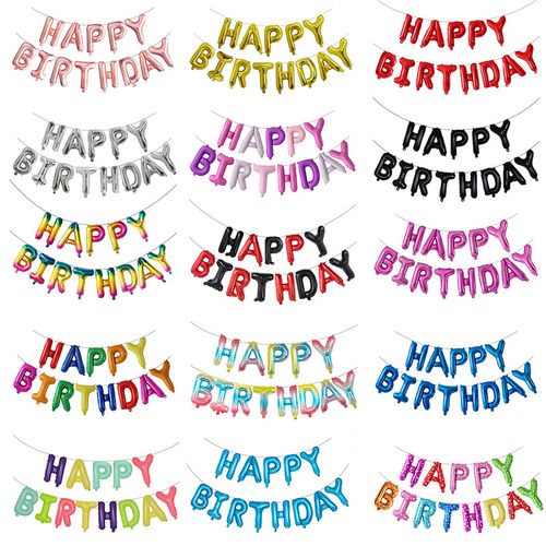 13pcs 16Inch Happy Birthday Party Decoration Balloons Rose Gold Letter Foil Ballons Air Globos Balony Anniversaire Supplies