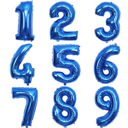 32Inch Navy Blue Number 1-9 Balloon  for 1st-9th Birthday Decoration Navy Blue Foil Number Ballon for Birthday Party Decor